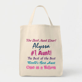 's Werelds beste tante aangepaste naam marine en r Tote Bag