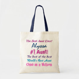 's Werelds beste tante aangepaste naam marine en r Tote Bag