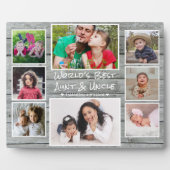 'S Werelds beste tante en oom 8 Foto grijs hout Fotoplaat (Voorkant)