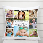 's Werelds beste tante Foto Collage op maat Kussen<br><div class="desc">Geef 's werelds beste tante een leuk kussen van de douane foto's die ze zal koesteren. Je kunt je personaliseren met acht foto's van nichtjes, neefjes, andere familieleden, huisdieren, enz., je kunt de uitdrukking 'De beste tante van de wereld' aanpassen en of ze 'tante', 'Tia' enzovoort wordt genoemd, en namen...</div>