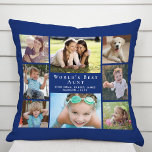 'S Werelds Beste Tante Fotocollage Blauw Kussen<br><div class="desc">Geef 's werelds beste tante een leuk kussen van de douane foto's die ze jarenlang zal koesteren. Personaliseer met acht foto's van nichtjes, neefjes, andere familieleden, huisdieren, enz., pas de uitdrukking "De beste tante van de wereld" aan en of ze "tante", "Tia", enz. wordt genoemd, en voeg namen toe als...</div>