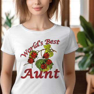 's Werelds beste tante lieveheersbeestjes vrouwen T-shirt