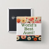 's Werelds beste tante pin Vierkante Button 5,1 Cm (Voorkant /achterkant)