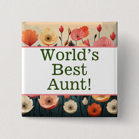 's Werelds beste tante pin Vierkante Button 5,1 Cm (Voorkant)