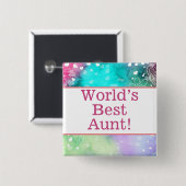 's Werelds beste tante pin Vierkante Button 5,1 Cm (Voorkant /achterkant)