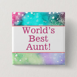 's Werelds beste tante pin Vierkante Button 5,1 Cm