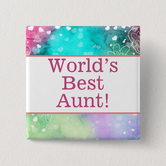 's Werelds beste tante pin Vierkante Button 5,1 Cm (Voorkant)