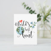 's Werelds beste tante Sentimental Waterverf Flowe Briefkaart (Staand voorkant)
