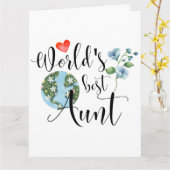 's Werelds beste tante Sentimental Waterverf Flowe Kaart (Gele Bloem)