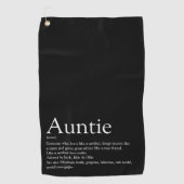 's Werelds beste tante, tante Definition Typografi Golfhanddoek (Voorkant)