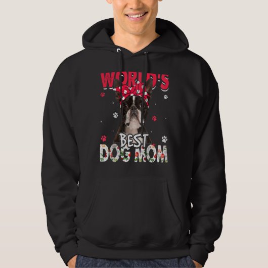 's Werelds beste terrier in Boston Dog Mam Moederd Hoodie (Voorkant)