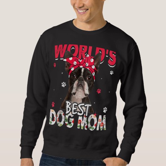 's Werelds beste terrier in Boston Dog Mam Moederd Trui (Voorkant)