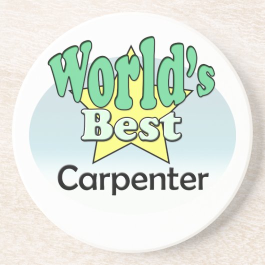 's Werelds beste timmerman Zandsteen Onderzetter (Voorkant)