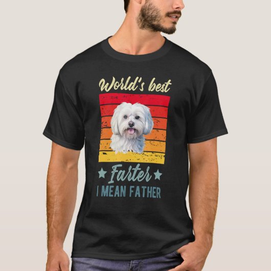 'S Werelds beste vader bedoel ik vader Maltese hon T-shirt (Voorkant)