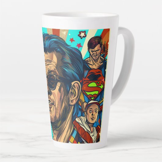 's Werelds beste vader digitale kunst Latte Mok (Rechterhoek)