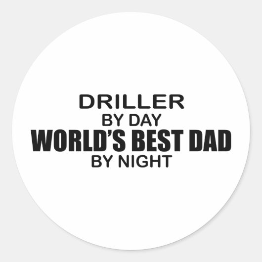 's Werelds beste vader - Driller Ronde Sticker (Voorkant)
