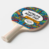 's Werelds beste vader grappig cool stripboek Tafeltennisbatje (Voorkant Gekanteld)