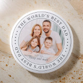 's Werelds beste vader Klassieke Eenvoudige Foto Ronde Button 5,7 Cm