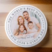 's Werelds beste vader Klassieke Eenvoudige Foto Ronde Button 5,7 Cm