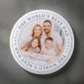's Werelds beste vader Klassieke Eenvoudige Foto Ronde Button 5,7 Cm