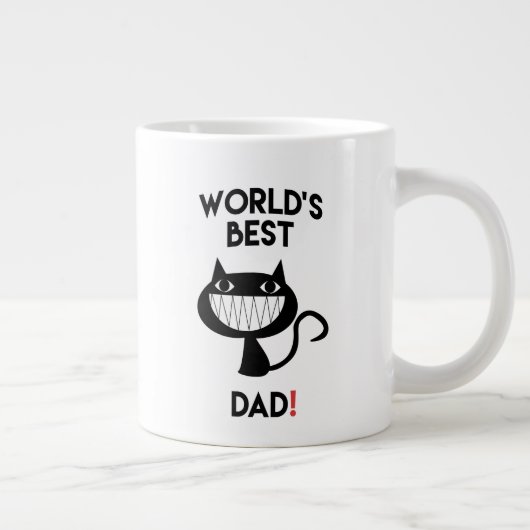 's Werelds beste vader! Leuke kat cartoon Grote Koffiekop (Rechts)