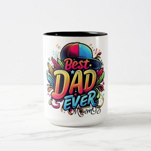 's Werelds beste vader: op maat geschilderde Mok' Tweekleurige Koffiemok (Center)
