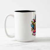 's Werelds beste vader: op maat geschilderde Mok' Tweekleurige Koffiemok (Links)