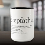 's Werelds beste vader Stepdad Definition Tweekleurige Koffiemok<br><div class="desc">Geef je speciale stiefvader,  stiefvader of papa een unieke gave voor Vaderdag,  verjaardagen,  kerst of elke dag die je wilt shows hoeveel hij voor je betekent. Een perfecte manier om hem te shows hoe geweldig hij elke dag is. Ontworpen door: Thisnotme©</div>