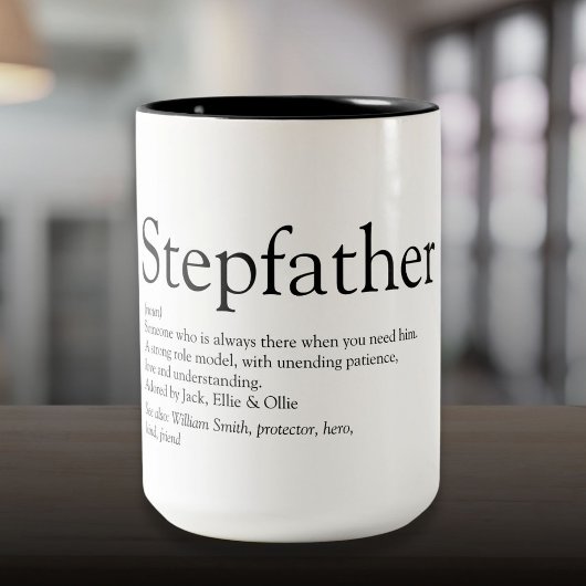's Werelds beste vader Stepdad Definition Tweekleurige Koffiemok