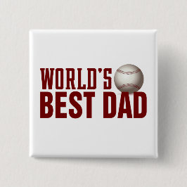 's Werelds beste vader Typografie Baseball Pin But Vierkante Button 5,1 Cm
