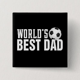 's Werelds beste vader-typografie-voetbal | Pin-Bu Vierkante Button 5,1 Cm
