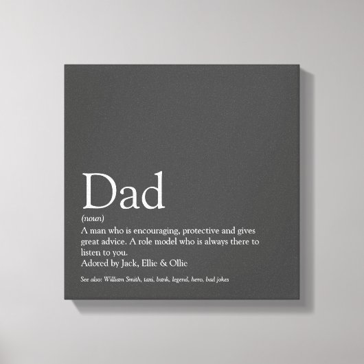 's Werelds beste vader vader vader vader definitie Canvas Afdruk (Voorkant)