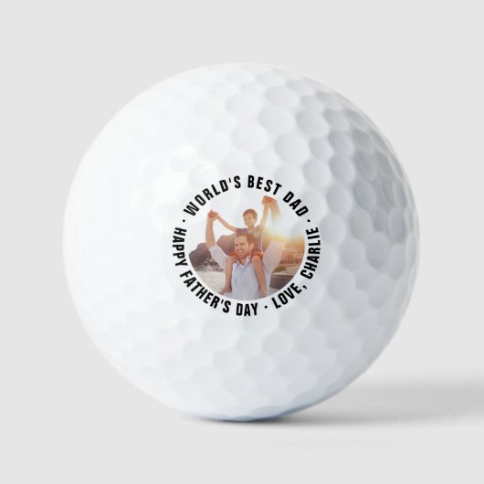 's Werelds beste vader Vaderdag foto golfballen (Voorkant)