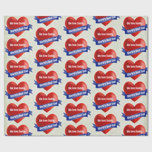 's Werelds beste vader Voeg kindernaam of tekst to Cadeaupapier (Vlak)
