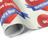 's Werelds beste vader Voeg kindernaam of tekst to Cadeaupapier (Rol Hoek)