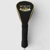 's Werelds beste vader zwart en goud Golfheadcover (Voorkant)