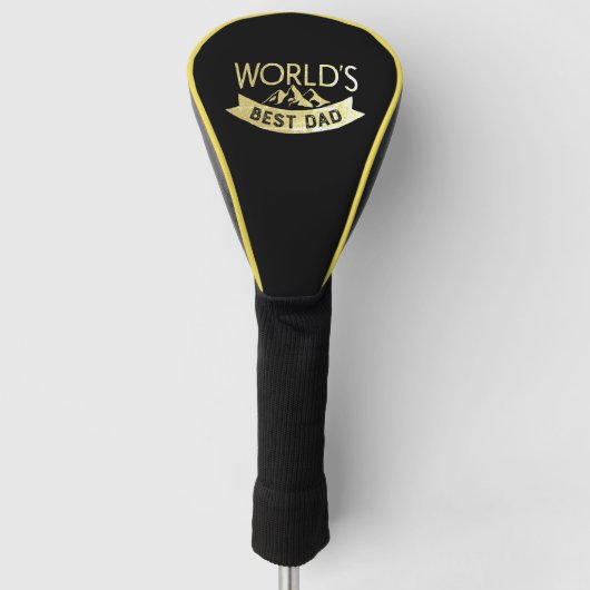 's Werelds beste vader zwart en goud Golfheadcover (Voorkant)