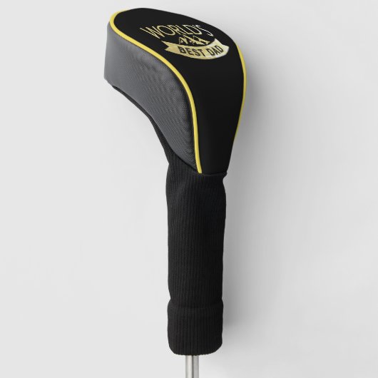 's Werelds beste vader zwart en goud Golfheadcover (Schuin)