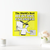 's Werelds beste verwarmingsingenieur Vierkante Klok (Huis)