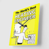 's Werelds beste verwarmingsingenieur Vierkante Klok (Hoek)