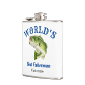 's Werelds beste visser vinyl verpakt fles Heupfles (Links)