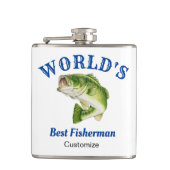 's Werelds beste visser vinyl verpakt fles Heupfles (Voorkant)