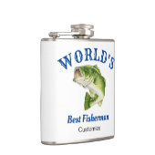 's Werelds beste visser vinyl verpakt fles Heupfles (Rechts)