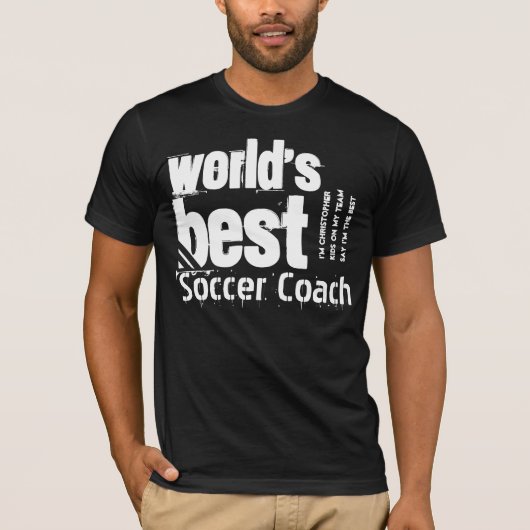 's Werelds beste Voetbal coach letters, aangepaste T-shirt (Voorkant)