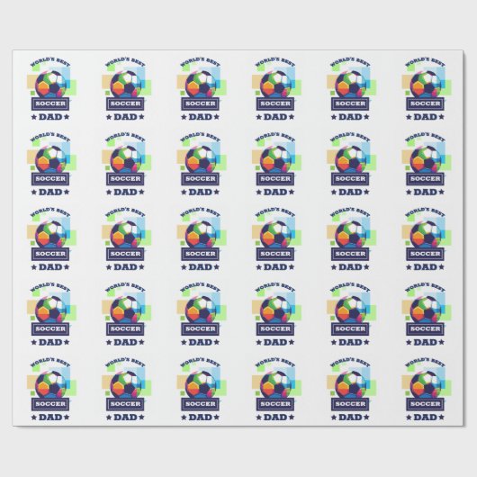 's Werelds Beste Voetbal Pap Vaderdag Cadeaupapier (Vlak)