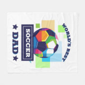 's Werelds Beste Voetbal Pap Vaderdag Fleece Deken (Voorkant (Horizontaal))