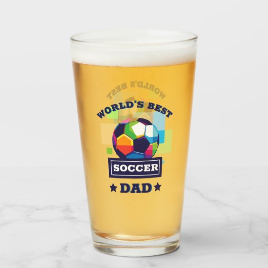 's Werelds Beste Voetbal Pap Vaderdag Glas (Voorkant gevuld)