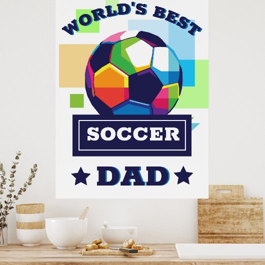 's Werelds Beste Voetbal Pap Vaderdag Poster (Keuken)