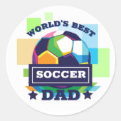 's Werelds Beste Voetbal Pap Vaderdag Ronde Sticker (Voorkant)