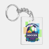 's Werelds Beste Voetbal Pap Vaderdag Sleutelhanger (Voorkant Links)